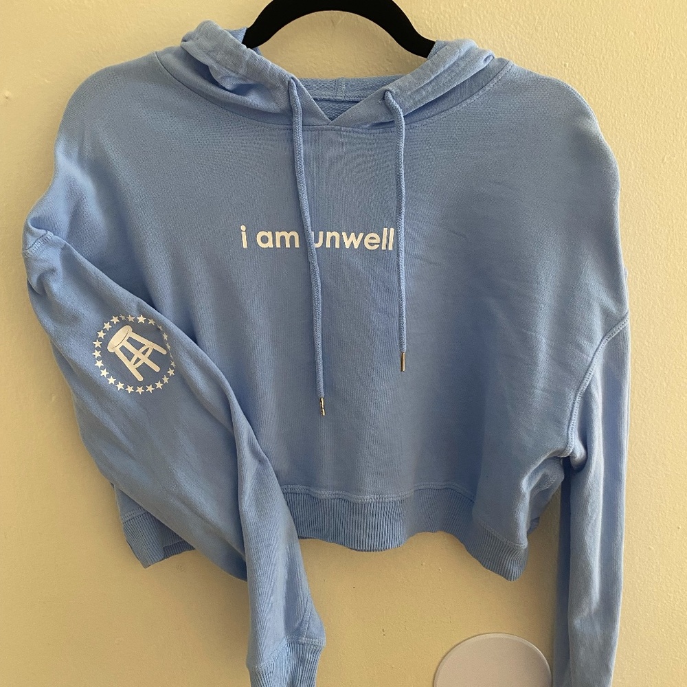 Call Her Daddy | Blue Cropped "I am unwell" Hoodie | Women's Size M